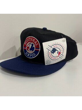 Vintage 1990s Montreal Expos MLB Snapback Hat Cotton Baseball Deadstock New